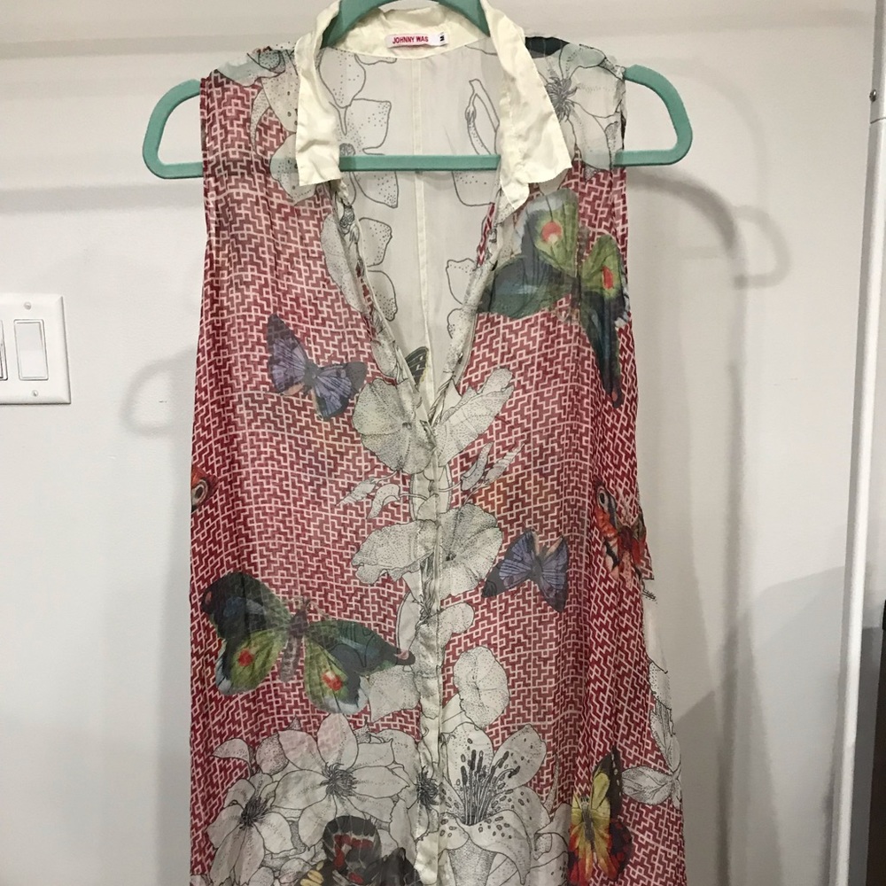 Johnny Was sleeveless shear tunic